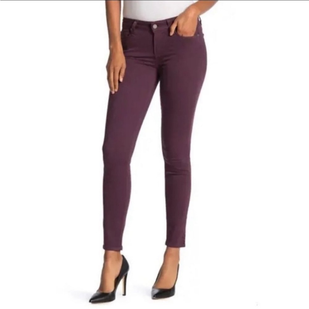 Burgundy Paige Skinny Jeans - Lots of Stretch, Mid-rise, worn once or twice